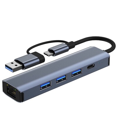 USB C HUB USB-C USB-A viacportový adaptér typu C USB 3.0 prenos dát Gigabit Ethernet RJ45 dokovacia stanica pre Mac Book Pro