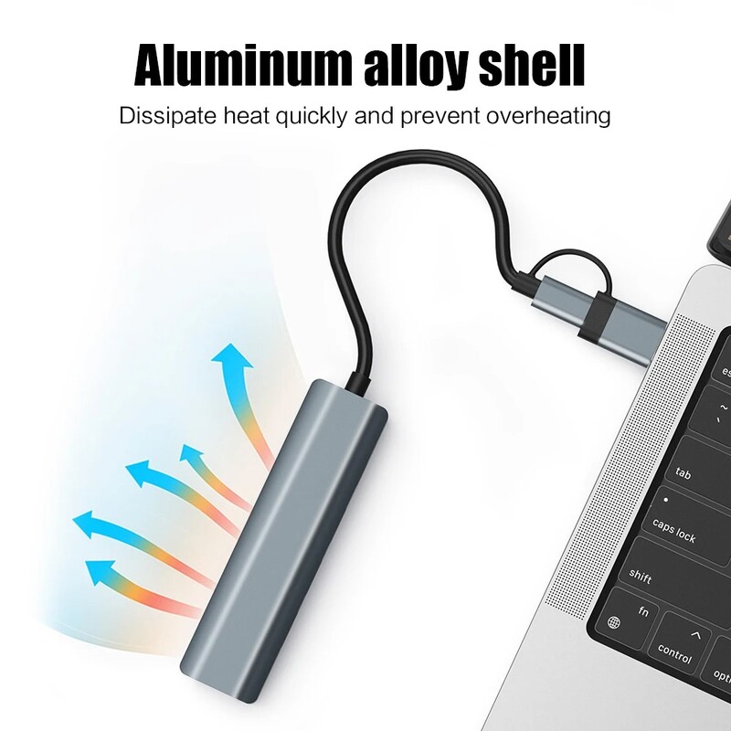 USB C HUB USB-C USB-A viacportový adaptér typu C USB 3.0 prenos dát Gigabit Ethernet RJ45 dokovacia stanica pre Mac Book Pro