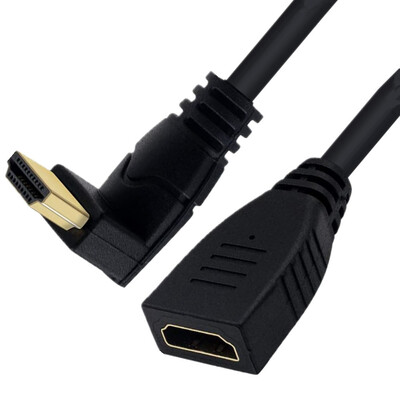 180 cm su HDMI suderinamas vyriškas ir moteriškas 90 laipsnių 2,0 V ilgintuvas 4K * 2K 60 HZ, naudojamas HD TV LCD nešiojamajam kompiuteriui PS3 projektoriui