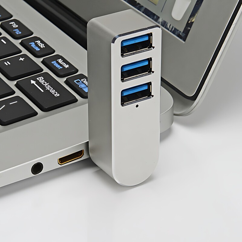1PC hliníkový zliatinový 3-portový USB Hub Mini USB 3.0 vysokorýchlostný Hub Splitter Box pre PC laptop U Disk Čítačka kariet pre mobilný telefón
