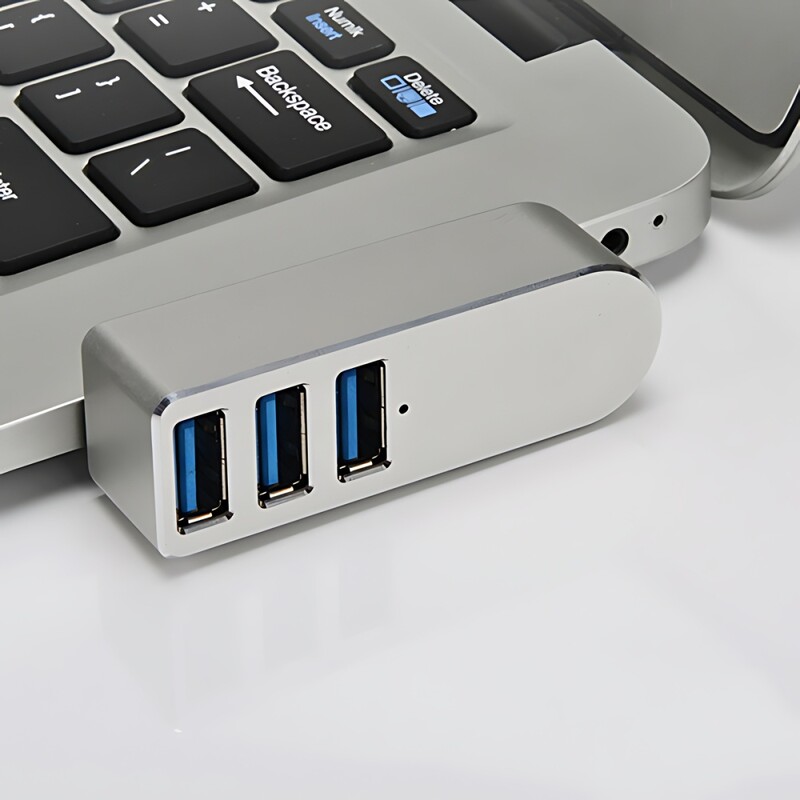 1PC hliníkový zliatinový 3-portový USB Hub Mini USB 3.0 vysokorýchlostný Hub Splitter Box pre PC laptop U Disk Čítačka kariet pre mobilný telefón