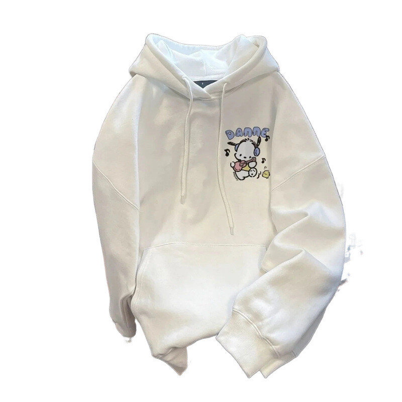 Nelupamas rudens žiemos abrikosų spalvos megztinis su gobtuvu koledžo merginoms Didelė laisva striukė Aksominė stora viršūnė madinga