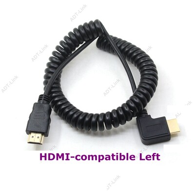 2 m HDMI saderīgs ar labā un kreisā leņķa Mini HDMI un HDMI un mikro HDMI vīrišķais–vīrišķais elastīgais kabelis Stretch Spring Curl V1.4 DSLR