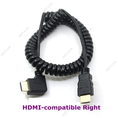 2 m HDMI saderīgs ar labā un kreisā leņķa Mini HDMI un HDMI un mikro HDMI vīrišķais–vīrišķais elastīgais kabelis Stretch Spring Curl V1.4 DSLR