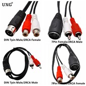 DIN 7-pin 7pin to 2 RCA lotus адаптерен кабел мъжки към женски винтидж аудио оборудване високоговорител адаптер кабелна линия 0,5 м/1 м/1,5 м