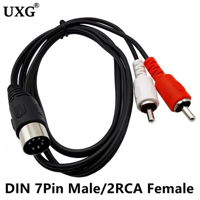 DIN 7-pin 7pin to 2 RCA lotus адаптерен кабел мъжки към женски винтидж аудио оборудване високоговорител адаптер кабелна линия 0,5 м/1 м/1,5 м
