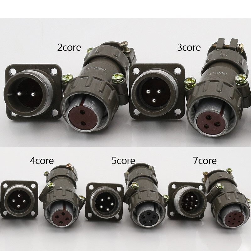Aviation pistikupesa ümmargune pistik P20 seeria 2.3.4.5.7 südamiku tihvtide liidese läbimõõt 20 mm