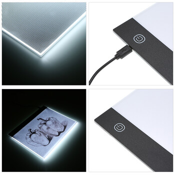 Ταμπλέτα γραφικών LED γραφής Ζωγραφική Light Box Πίνακας εντοπισμού Πλακέτα αντιγραφής Ψηφιακό Ταμπλέτα σχεδίου Artcraft A4 Πίνακας LED Τραπέζι αντιγραφής