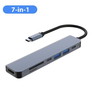 Hub USB 3.0 8 în 1 Porturi multiple USB pentru încărcarea telefonului mobil Cititor de disc U Disc dur pentru MacBook Laptop HP Extender tip C