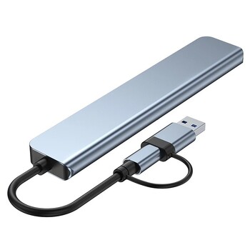 8 σε 2 USB HUB με συσκευή ανάγνωσης καρτών διαχωριστή, θύρα USB C, USB 3.0 / 2.0, συσκευή ανάγνωσης καρτών διαχωριστή SD/TF, βάση σύνδεσης