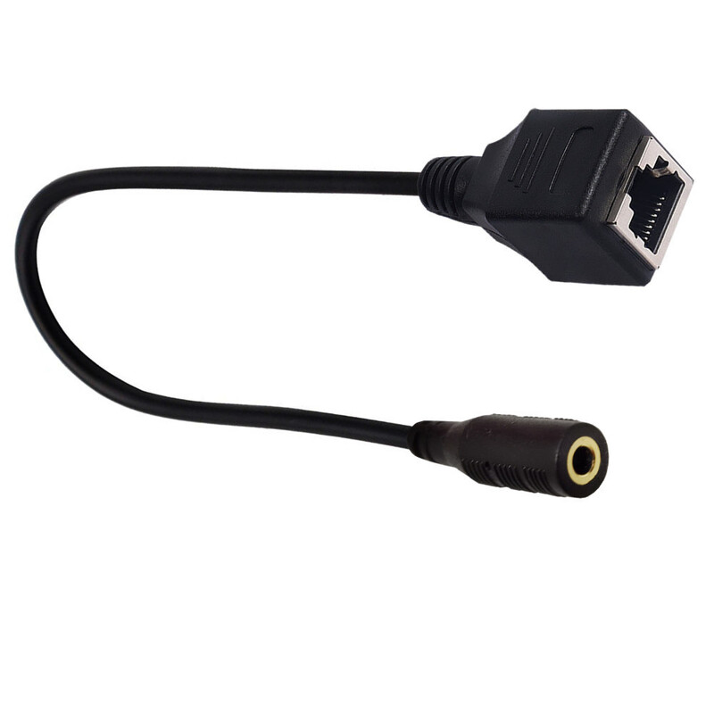 Χρησιμοποιείται νέο καλώδιο προσαρμογέα Ethernet 0,2m 4-πολικού DC 3,5mm αρσενικό και θηλυκό Jack TRS ήχου σε θηλυκή υποδοχή RJ45 γύρω από τον υπολογιστή