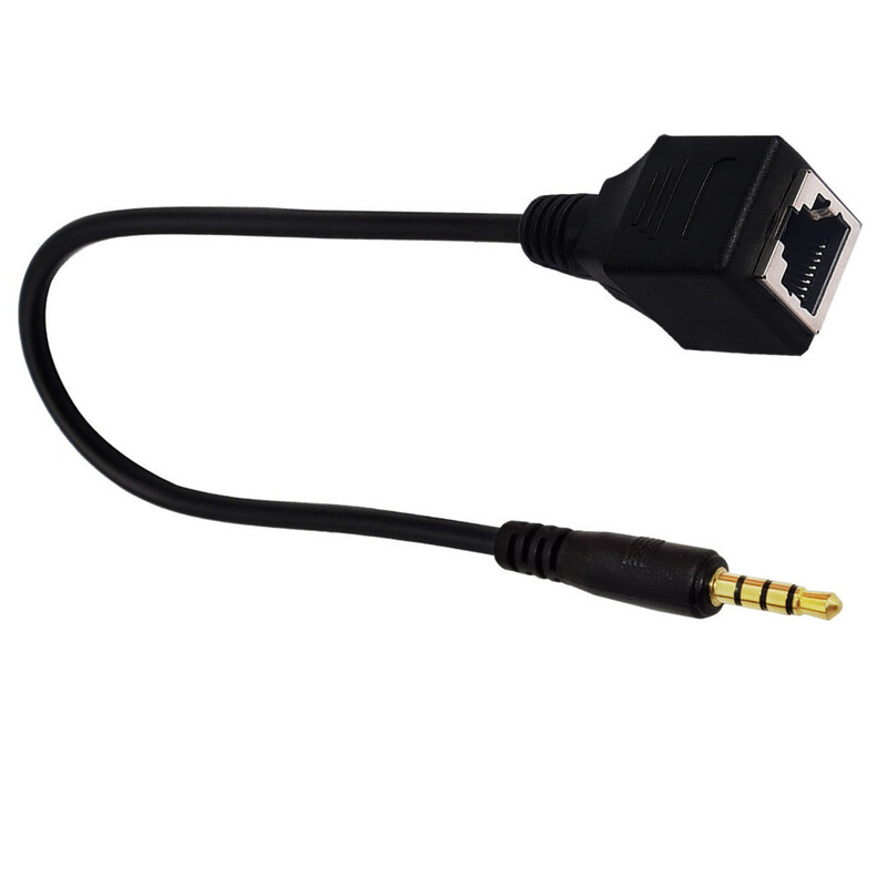 Χρησιμοποιείται νέο καλώδιο προσαρμογέα Ethernet 0,2m 4-πολικού DC 3,5mm αρσενικό και θηλυκό Jack TRS ήχου σε θηλυκή υποδοχή RJ45 γύρω από τον υπολογιστή