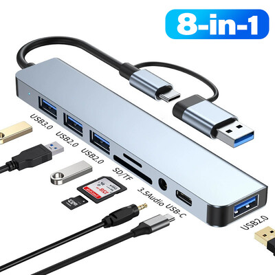 8-u-1 usb hub 3.1 docking station vanjska grafička kartica za prijenosna računala Multi-hub C usb type c dock station 5Gbps TF SD Reader