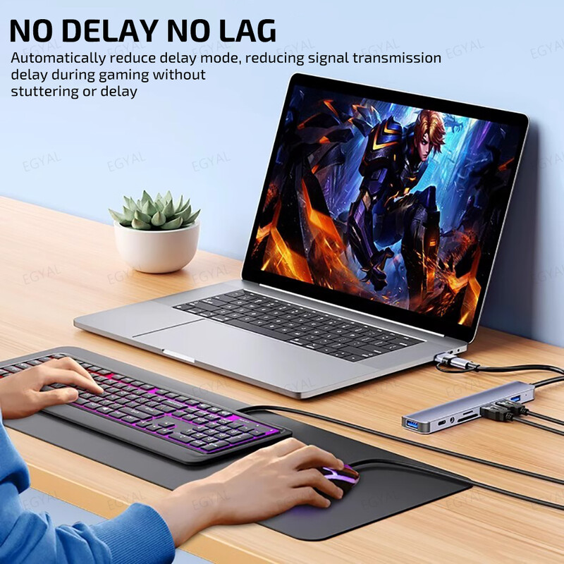 8-u-1 usb hub 3.1 docking station vanjska grafička kartica za prijenosna računala Multi-hub C usb type c dock station 5Gbps TF SD Reader