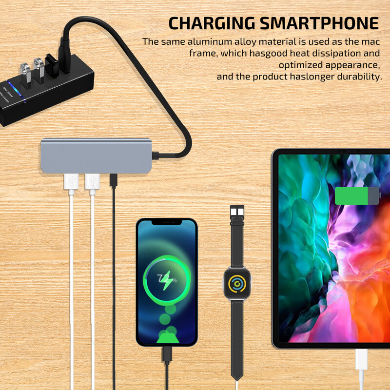 8-u-1 usb hub 3.1 docking station vanjska grafička kartica za prijenosna računala Multi-hub C usb type c dock station 5Gbps TF SD Reader