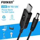 5/10 vnt. USB maitinimo didinimo linija nuo 5 V iki 12 V nuolatinės srovės žingsnio aukštyn modulis USB keitiklio adapterio kabelio kištukas maršrutizatoriui повербанк Greitas pristatymas