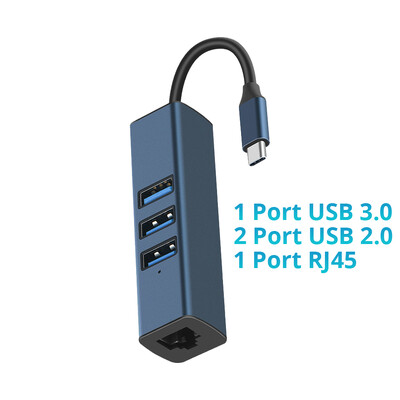 NNBILI USB C HUB 100Mbps 3 porta USB 3.0 2.0 Type C HUB USB na Rj45 Ethernet adapter RTL8152B za MacBook prijenosno računalo