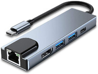 USB C Hub σε συμβατό με HDMI προσαρμογέα Rj45 100M OTG Thunderbolt 3 Dock με Usb3.0 για Macbook Pro/Air M1 Galaxy S21 S20