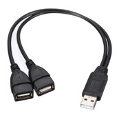 Cablu USB 2.0 de înaltă calitate Cablu adaptor dublu splitter USB, unul la doi, mamă la USB 2, cablu prelungitor de alimentare masculin