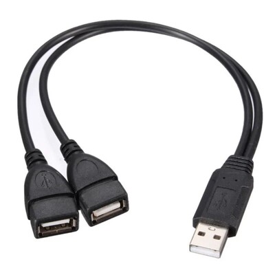 Visokokvalitetni USB 2.0 kabel USB dvostruki razdjelnik adapterski kabel jedan na dva ženski na USB 2 muški produžni kabel za napajanje