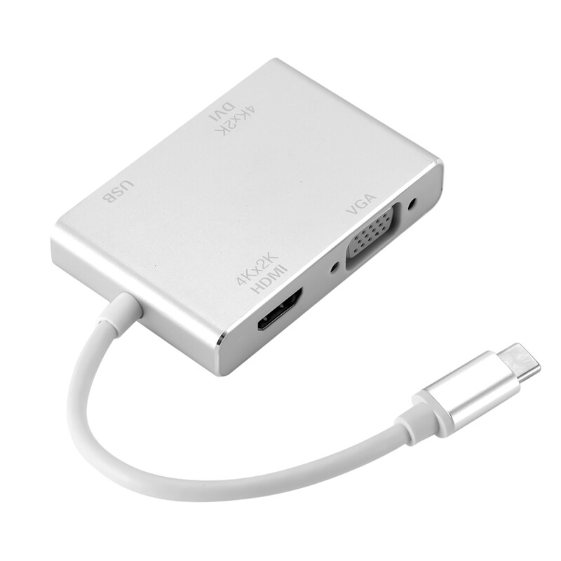 Ar USB C uz 4K HDMI saderīgs VGA DVI USB3.0 C tipa adaptera centrmezgls MacBook Pro S10 2019/2018 MacBook Air LenovoYoga Dell XPS 13