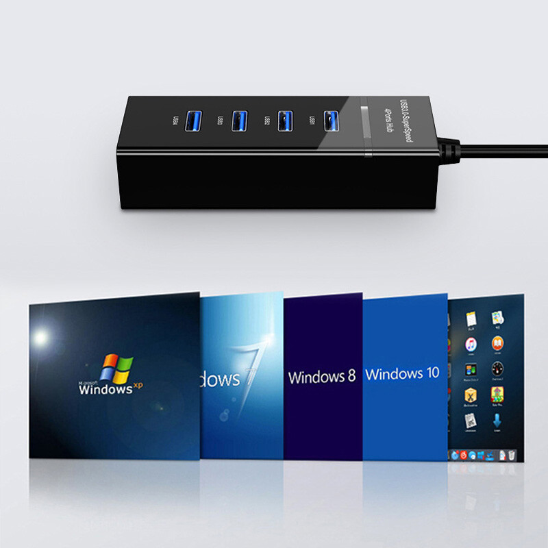 USB 3.0 4/7 Θύρες Hub Splitter Μήκος καλωδίου 30/120cm για φορητό υπολογιστή Ποντίκι πληκτρολογίου φορητό Σκληρός δίσκος 5V 2A AC DC POWER CHARGER