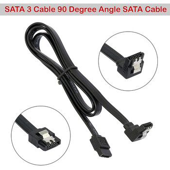 2 τεμ. Καλώδιο δεδομένων Sata 3.0 SATA III SATA 3 Καλώδιο 45 cm με μανδάλωση ασφάλισης ευθεία προς τη δεξιά γωνία 90 μοιρών 6 GB