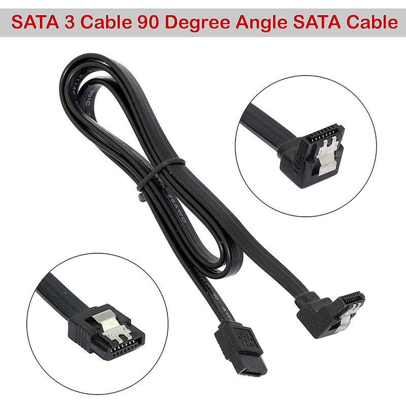 2db Sata 3.0 adatkábel SATA III SATA 3 kábel 45 cm reteszelő retesszel egyenesen derékszögig 90 fokos 6 GBs