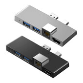 Pentru hub de stație de andocare Microsoft Surface Pro 4/5/6 cu RJ45 compatibil 4K HDMI