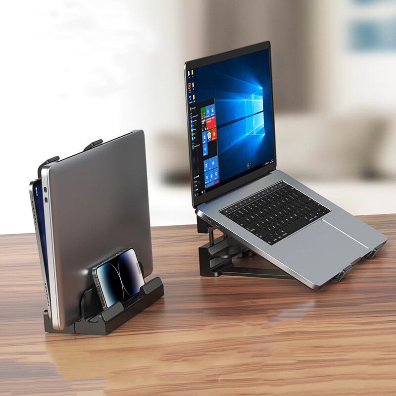 2 v 1 vertikálny stojan na notebook, vertikálny držiak na notebook, chladiaci držiak, stúpačka, nastaviteľný dok pre notebook Macbook