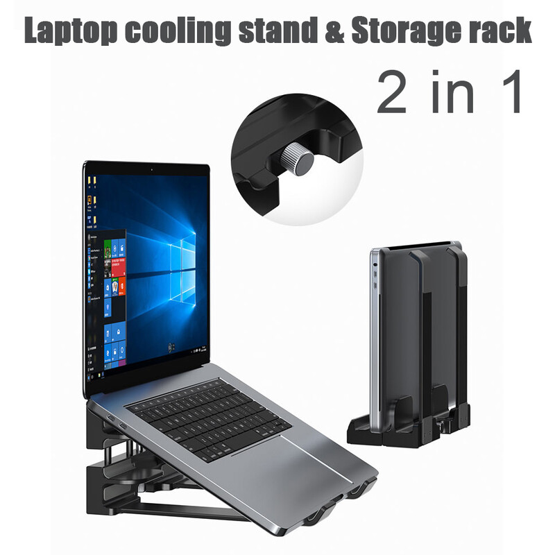 2 v 1 vertikálny stojan na notebook, vertikálny držiak na notebook, chladiaci držiak, stúpačka, nastaviteľný dok pre notebook Macbook