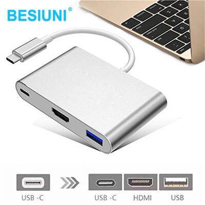 C tipa USB c uz HD pārveidotāja adapteris, kas ir saderīgs ar HDMI/USB 3.0/C tipa adapteris, C tipa alumīnija adapteris MacBook Pro/Air/Huawei Mate