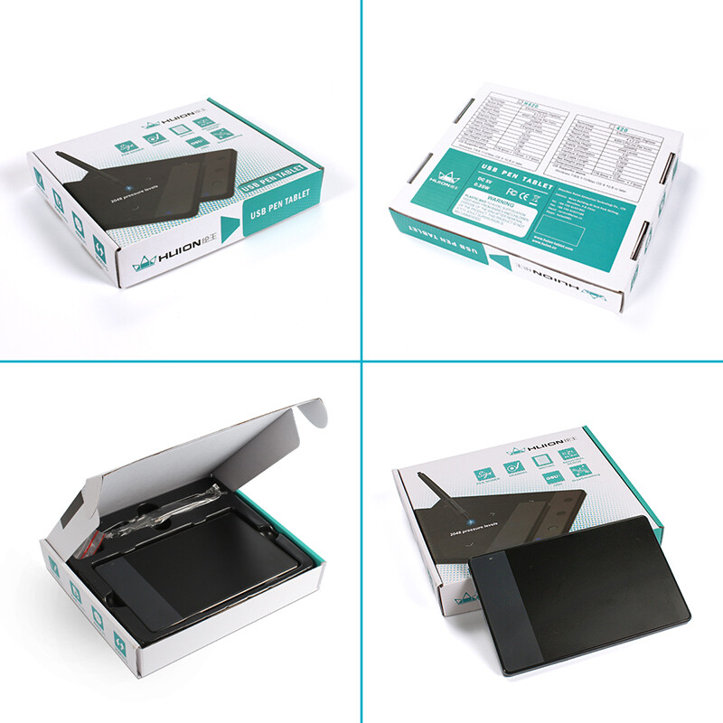 HUION OSU 420 4" grafiniai skaitmeniniai planšetiniai kompiuteriai, profesionalūs parašo piešimo planšetiniai kompiuteriai, rašymo ranka planšetė, juoda 2048, lygiai 176 x 111 mm