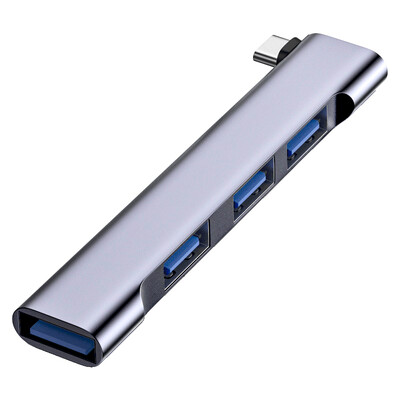 Parduodamas 90 laipsnių USB 3.0 C stebulės tipo C iki 4 prievadų skirstytuvo adapteris, skirtas Xiaomi Lenovo Macbook Pro 13 15 Air Pro kompiuterio priedams