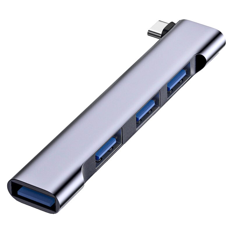 Parduodamas 90 laipsnių USB 3.0 C stebulės tipo C iki 4 prievadų skirstytuvo adapteris, skirtas Xiaomi Lenovo Macbook Pro 13 15 Air Pro kompiuterio priedams