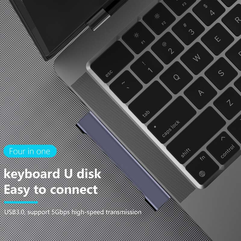 Parduodamas 90 laipsnių USB 3.0 C stebulės tipo C iki 4 prievadų skirstytuvo adapteris, skirtas Xiaomi Lenovo Macbook Pro 13 15 Air Pro kompiuterio priedams