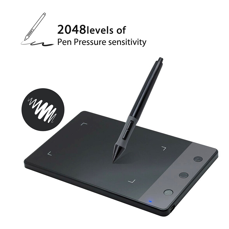 HUION H420 mini grafinis planšetinis kompiuteris su 3 pritaikytais mygtukais Signature Pad 2048 lygio slėgio piešimo planšetė puikiai tinka OSU