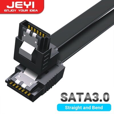 Καλώδιο JEYI SATA III 6Gbps 39CM Καλώδιο δεδομένων SDD Straight Bend HDD με κλειδαριά ασφαλείας για SATA HDD SSD Drive CD Writer Επιτραπέζιος υπολογιστής