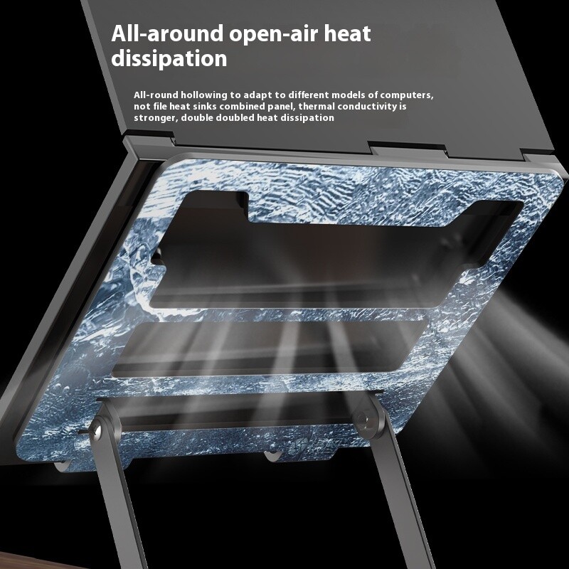 Pārnēsājams klēpjdatora statīvs, daudzfunkcionāls paaugstināms plaukts piezīmjdatora atbalsta turētājs ātrai siltuma izkliedēšanai salokāms klēpjdatora kronšteins