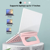 Klēpjdatora statīvs Regulējams salokāms pārnēsājams galddatora dzesēšanas kronšteina atbalsta pamatne, saderīga ar collām Macbook Air Pro
