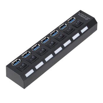 USB 3.0 Hub USB Hub 3.0 Multi USB Splitter 3 Hab Use Power Adapter 7 Port Multiple Expander 2.0 USB3 Hub with Switch for PC