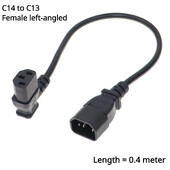 Adaptor de alimentare IEC 320 C14 la C13 de sex masculin la feminin Cablu de prelungire în unghi de 90 de grade pentru TV LCD cu montare LED