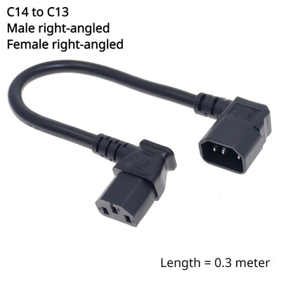 Adaptor de alimentare IEC 320 C14 la C13 de sex masculin la feminin Cablu de prelungire în unghi de 90 de grade pentru TV LCD cu montare LED