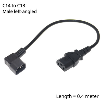 Adaptor de alimentare IEC 320 C14 la C13 de sex masculin la feminin Cablu de prelungire în unghi de 90 de grade pentru TV LCD cu montare LED