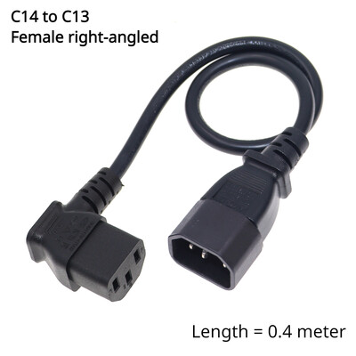 Adaptor de alimentare IEC 320 C14 la C13 de sex masculin la feminin Cablu de prelungire în unghi de 90 de grade pentru TV LCD cu montare LED