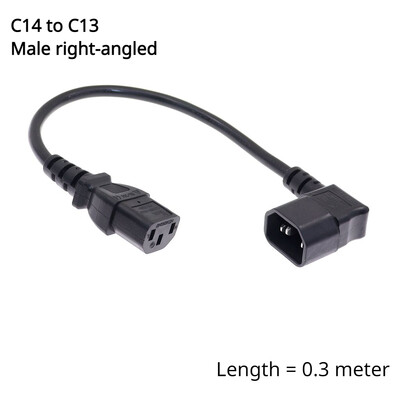 Adaptor de alimentare IEC 320 C14 la C13 de sex masculin la feminin Cablu de prelungire în unghi de 90 de grade pentru TV LCD cu montare LED