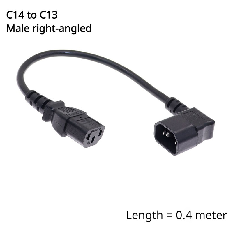 Adaptor de alimentare IEC 320 C14 la C13 de sex masculin la feminin Cablu de prelungire în unghi de 90 de grade pentru TV LCD cu montare LED