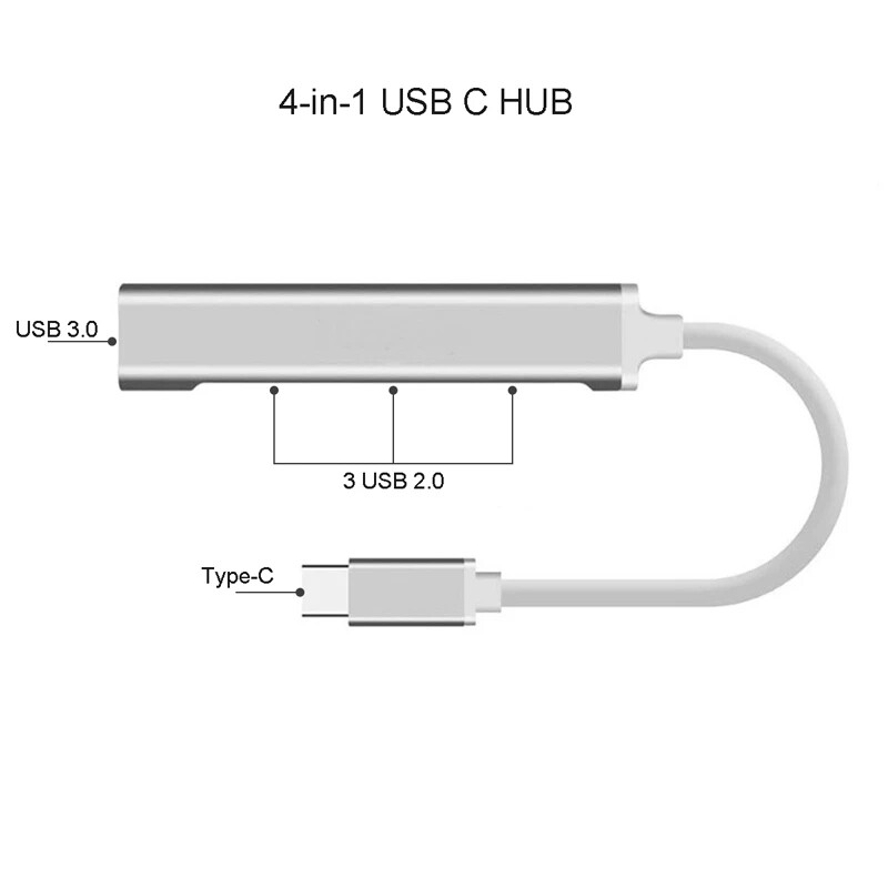 USB C HUB 3.0 Type C 3.1 3/4 Port Multi Splitter Adapter OTG USB for Macbook Pro 13 15 Air Mi Pro HUAWEI PC priedai