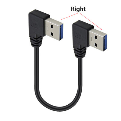 1 vnt 90 laipsnių kairėn dešinėn aukštyn žemyn kampu USB 3.0 kištukas iki USB3.0 kištukas A tipo vyriškas duomenų kabelis 25 cm 50 cm