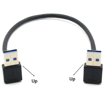 1 vnt 90 laipsnių kairėn dešinėn aukštyn žemyn kampu USB 3.0 kištukas iki USB3.0 kištukas A tipo vyriškas duomenų kabelis 25 cm 50 cm